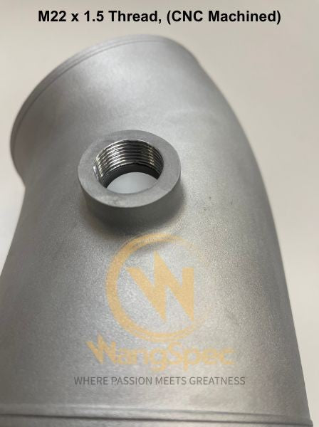 Universal 5-Inch SLM Aluminum Turbo Intake Pipe with M22×1.5 Port