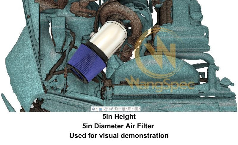 Universal 5-Inch SLM Aluminum Turbo Intake Pipe with M22×1.5 Port