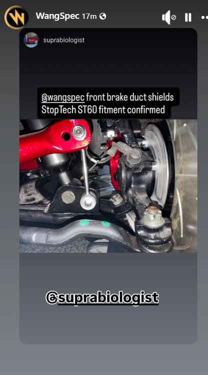 WangSpec Front Brake Duct Shields (Pair) - Toyota JZA80 Supra / Z30 Soarer (SC300)
